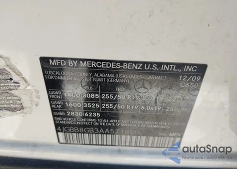 2010 Mercedes-Benz Ml 350 4Matic z USA, uszkodzony, nr VIN 4JGBB8GB3AA571868